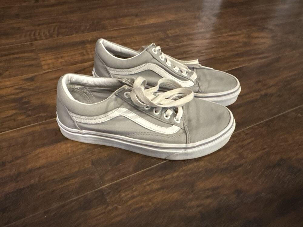 Vans Old Skool Gray Drizzle White Lace Shoes Womens Sz 6.5 / Mens Sz 5.0